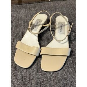 Chadwick's Women's Tan Leather Sandals Ankle Straps Sz 8.5 M Very Good Condition